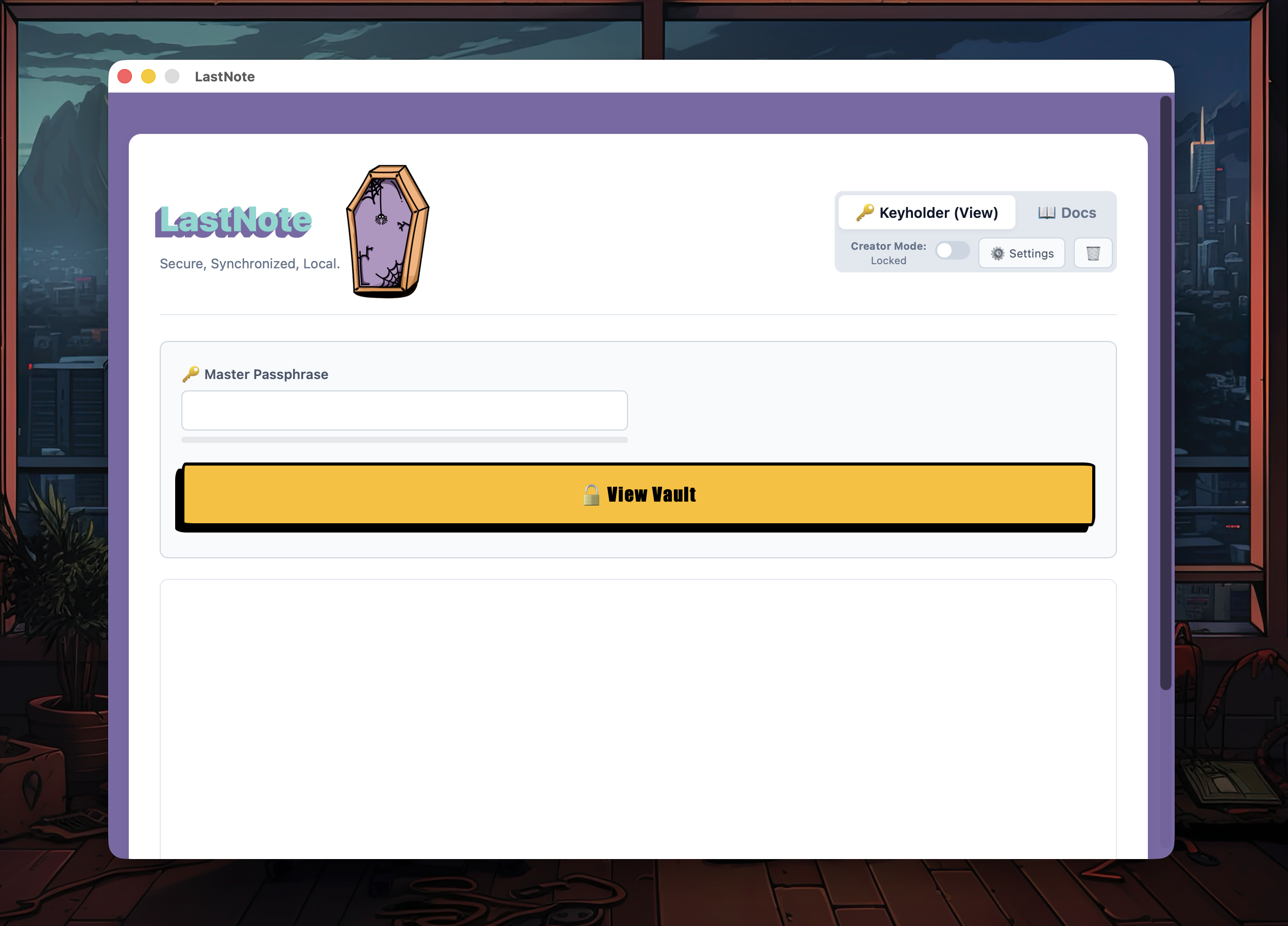 LastNote App Interface